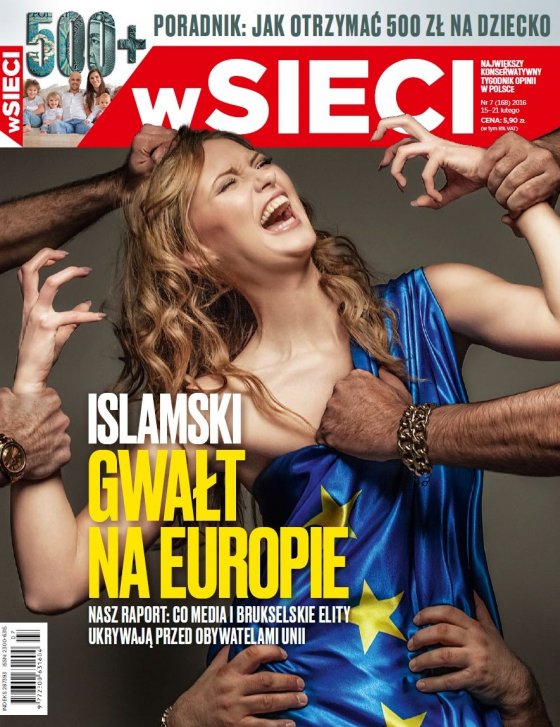ისლამისტების გაუპატიურებული ევროპა-პოლონური ჟურნალის wSieci-ის გარეკანი