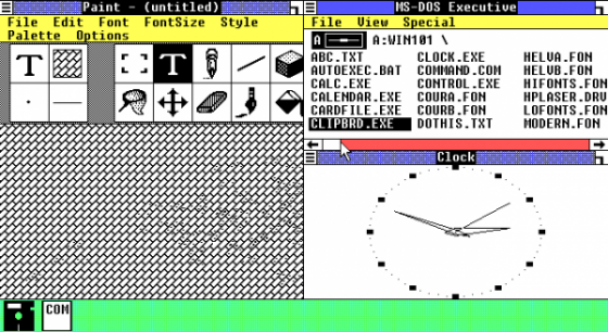 ასე გამოიყურებოდა პირველი ოპერაციული სისტემა მსოფლიოში Microsoft Windows 1.01, 1995 წელი.